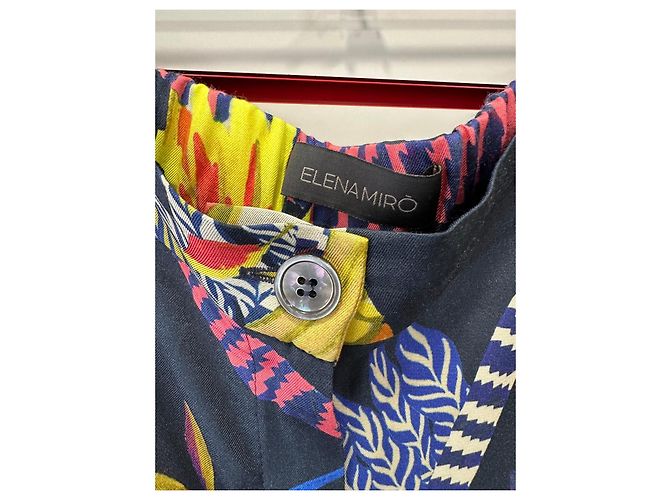 Elena Miró Completo Elena Mirò con Stampa Tropicale - Top e Pantaloni Multicolore Blu scuro - vista 9
