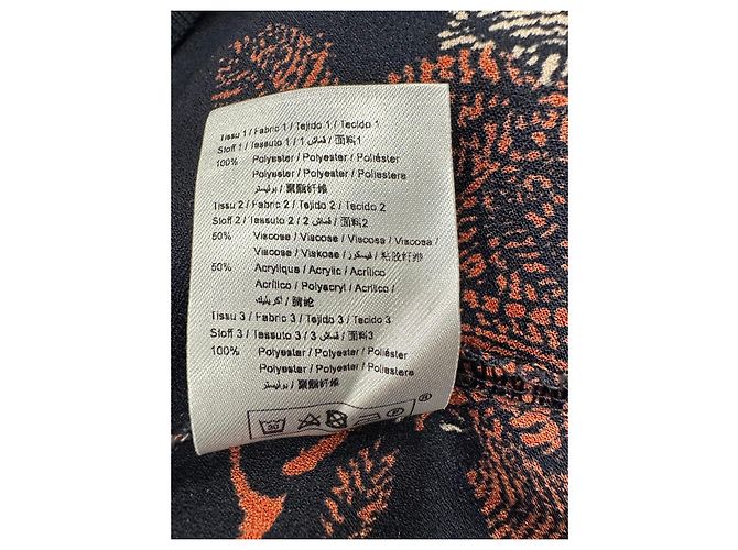 La Fée Maraboutée Florale Bluse - Marineblau & Orange Weiß - Ansicht 6