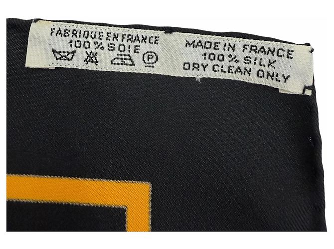 Hermès Pañuelo de seda negro Hermes - vista 9