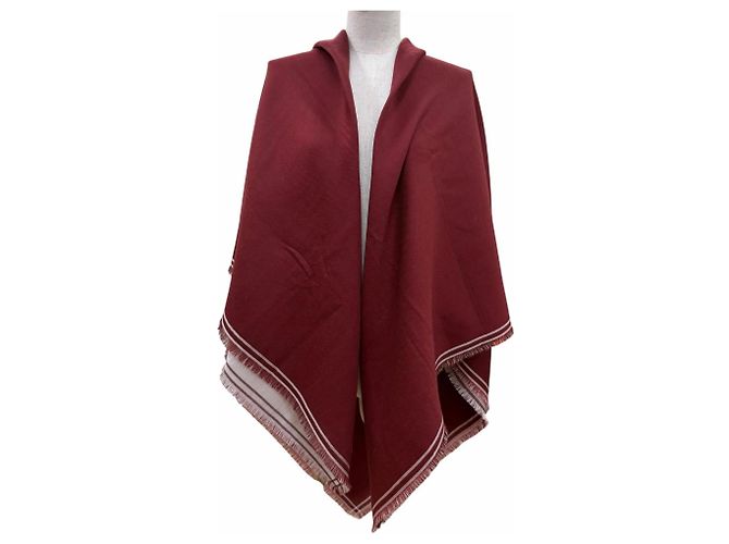 Hermès Chal de cachemira Carre Geant Hermes Burdeos Blanco roto - vista 3