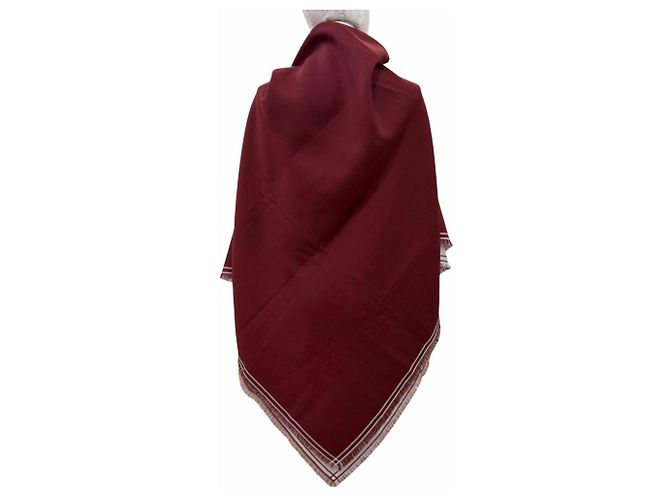 Hermès Chal de cachemira Carre Geant Hermes Burdeos Blanco roto - vista 5
