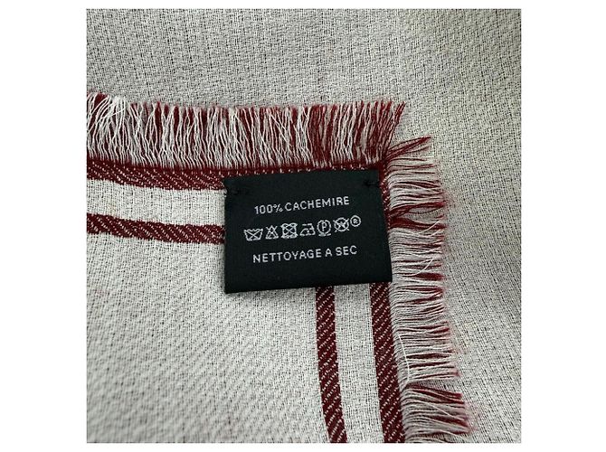 Hermès Chal de cachemira Carre Geant Hermes Burdeos Blanco roto - vista 7