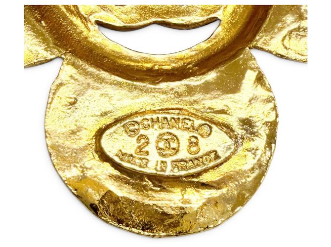 Spilla Chanel Vintage Coco Mark Motivo Floreale D'oro - vista 5