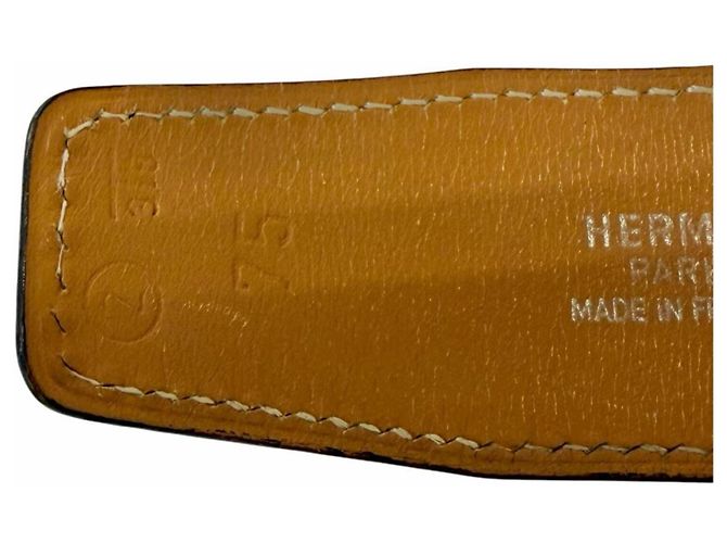 Hermès HERMES Toareg Ledergürtel mit SV925 Silber Schnalle Schwarz - Ansicht 13