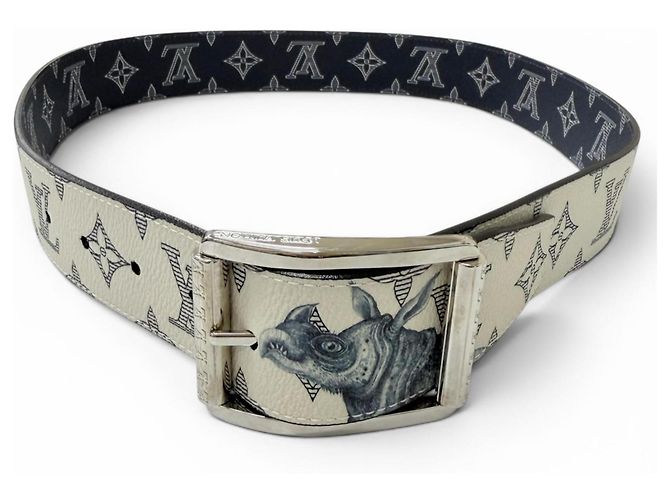 Louis Vuitton MP010V Gürtel Reverso Leather Belt Roh Marineblau - Ansicht 2