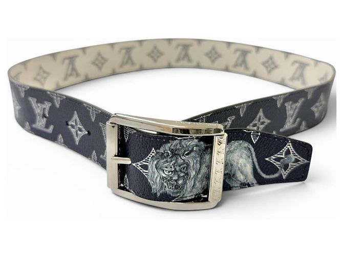 Louis Vuitton MP010V Gürtel Reverso Leather Belt Roh Marineblau - Ansicht 3
