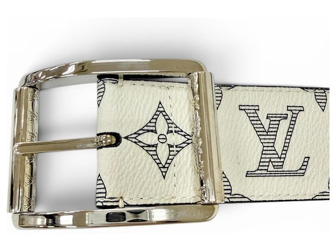 Louis Vuitton MP010V Gürtel Reverso Leather Belt Roh Marineblau - Ansicht 5