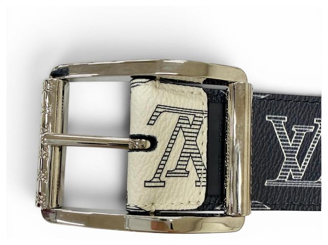 Louis Vuitton MP010V Gürtel Reverso Leather Belt Roh Marineblau - Ansicht 6