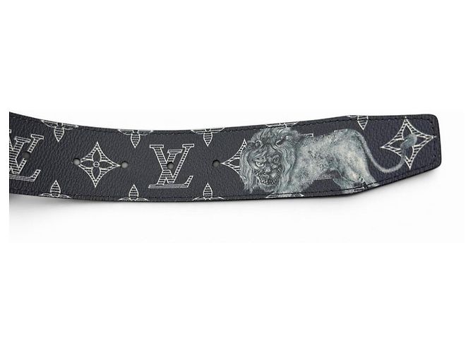 Louis Vuitton MP010V Gürtel Reverso Leather Belt Roh Marineblau - Ansicht 7