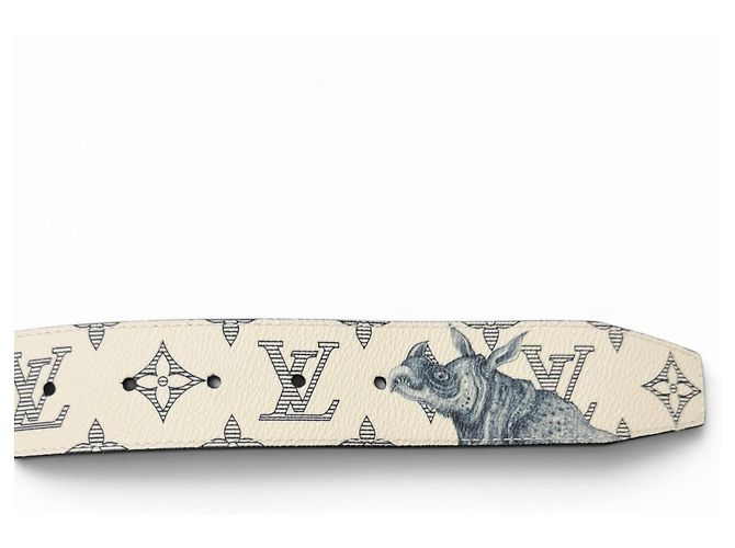 Louis Vuitton MP010V Gürtel Reverso Leather Belt Roh Marineblau - Ansicht 8
