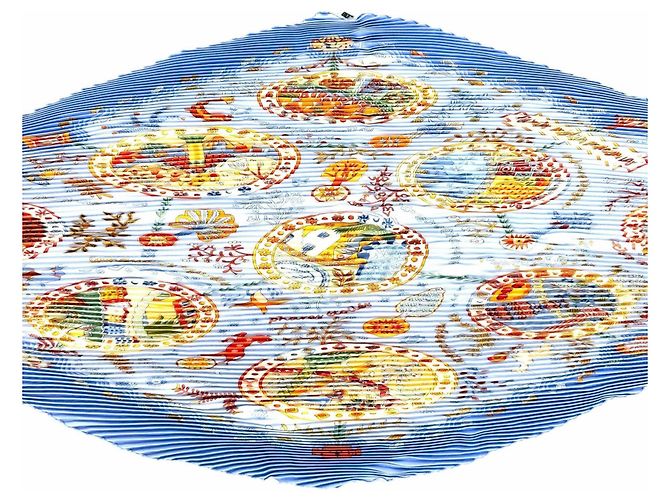 Hermès HERMES Carre 90 Escales Mediterraneennes Sciarpa in seta Blu - vista 3