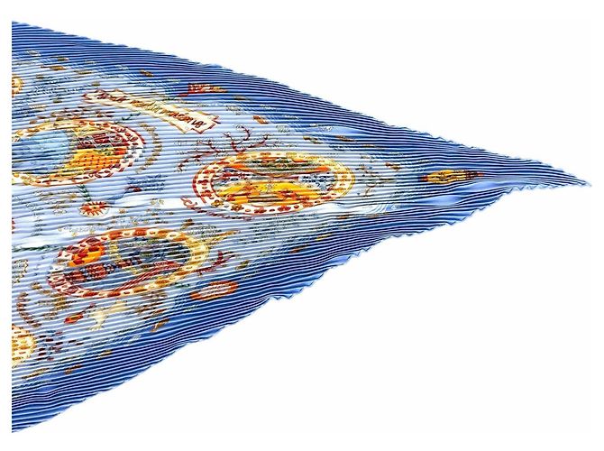 Hermès HERMES Carre 90 Escales Mediterraneennes Sciarpa in seta Blu - vista 5