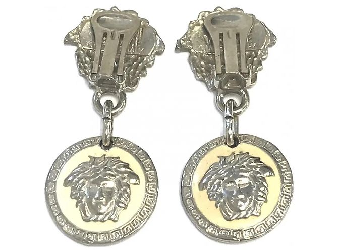 Gianni Versace Orecchini a clip Medusa Nero Bianco - vista 2