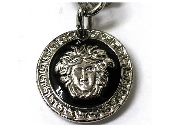 Gianni Versace Orecchini a clip Medusa Nero Bianco - vista 4