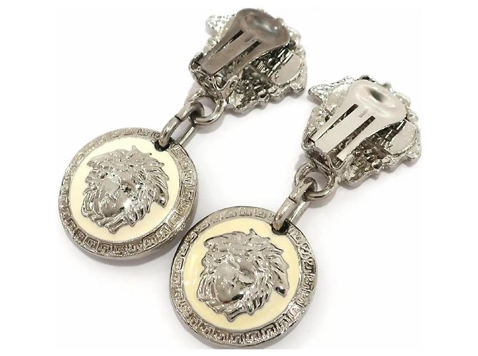 Gianni Versace Orecchini a clip Medusa Nero Bianco - vista 7