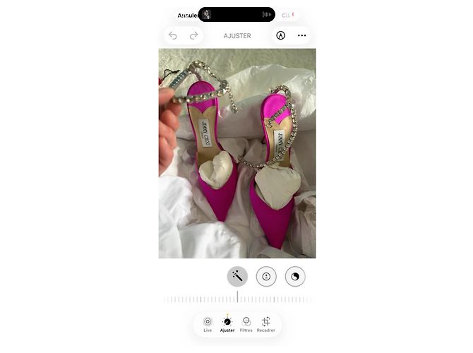 Jimmy Choo Saeda 100 Décolleté in Raso Rosa con Cristalli - vista 9