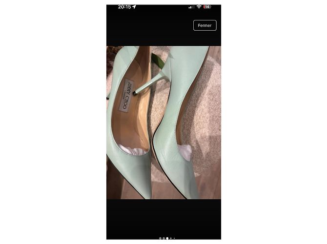 Jimmy Choo Décolleté in pelle blu verde Verde chiaro Blu chiaro - vista 2
