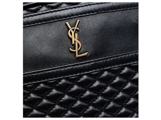 Borsa a tracolla Victoire in agnello trapuntato nero Saint Laurent - vista 4