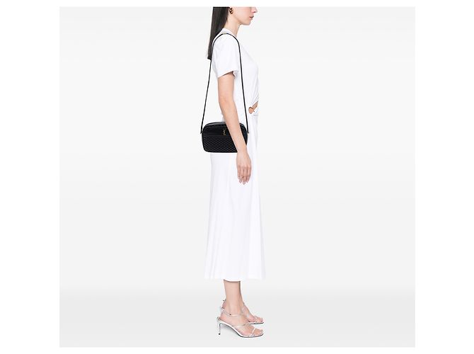 Borsa a tracolla Victoire in agnello trapuntato nero Saint Laurent - vista 5