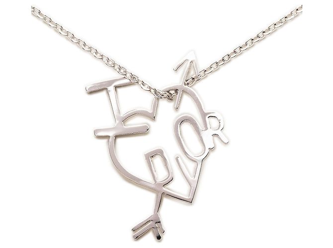 Collana con pendente Cuore e Freccia I Love Dior in ottone argentato Dior Argento - vista 2