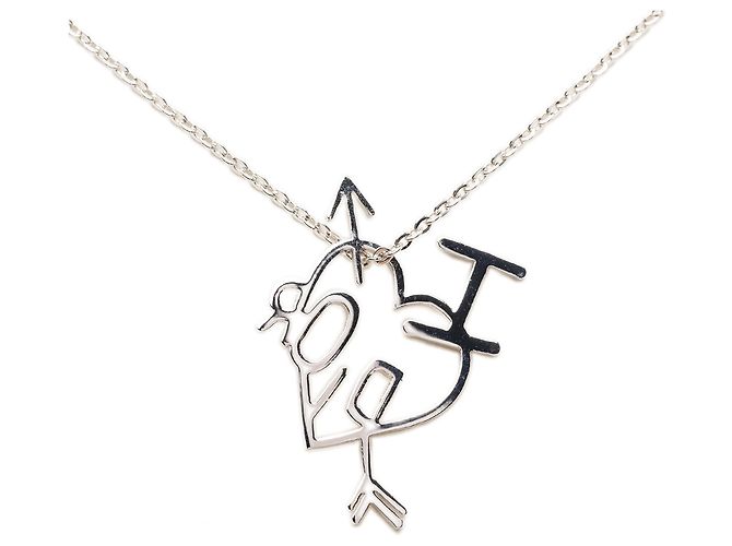 Collana con pendente Cuore e Freccia I Love Dior in ottone argentato Dior Argento - vista 3