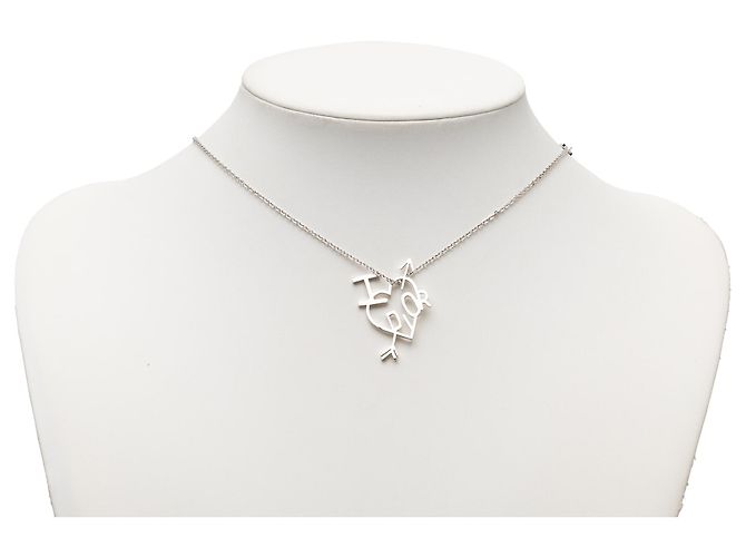 Collana con pendente Cuore e Freccia I Love Dior in ottone argentato Dior Argento - vista 6