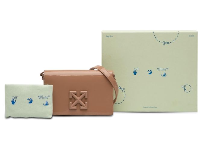 Off White Off-White Jitney 0.5 Crossbody in vernice marrone Carne - vista 7