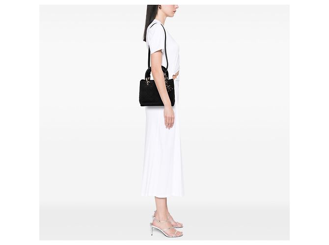 Dior Nero Nylon Cannage Lady Dior Media - vista 7