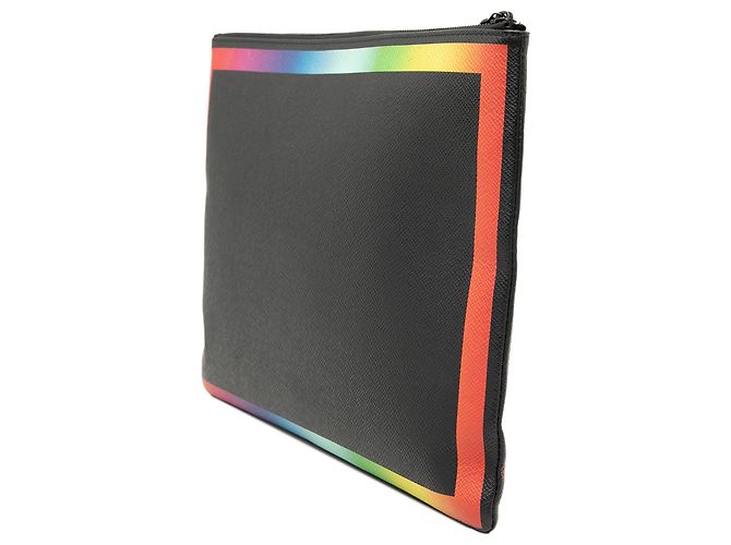 Louis Vuitton Black Taiga Rainbow Pochette A4 - view 2