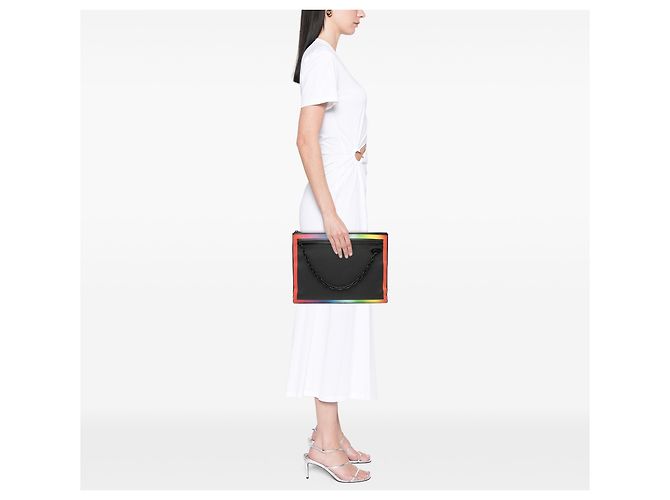 Louis Vuitton Black Taiga Rainbow Pochette A4 - view 7
