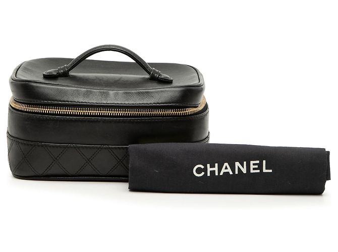 Chanel Black CC gestepptes Lammleder Vanity Bag Schwarz - Ansicht 8