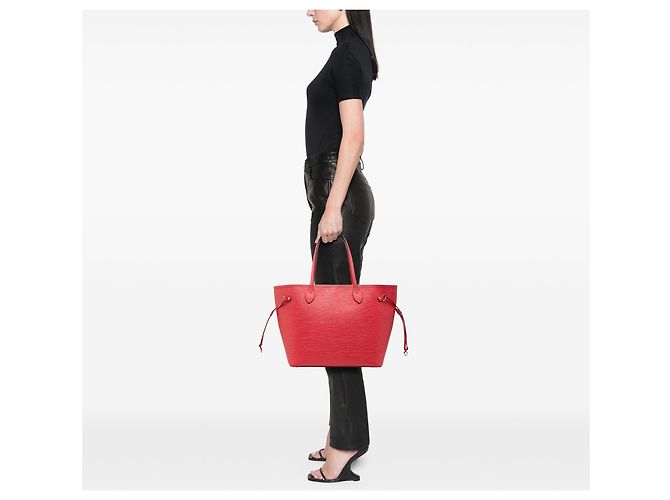 Louis Vuitton Neverfull MM in pelle Epi rossa Rosso - vista 7