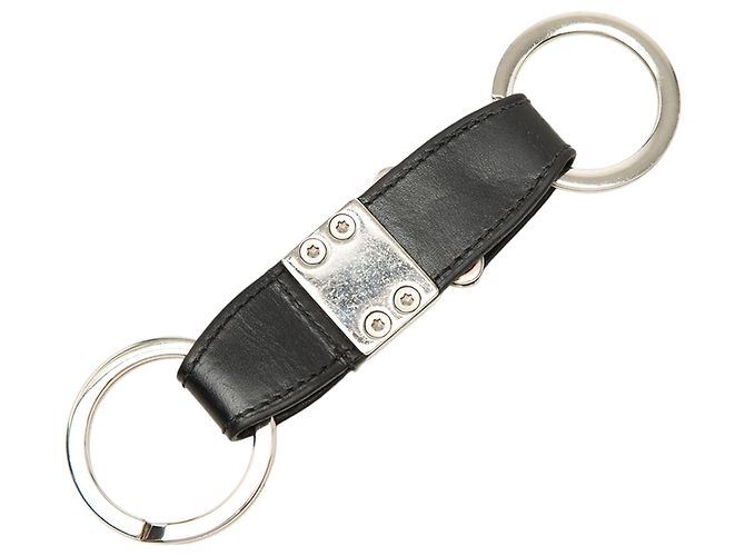 Portachiavi Valet Ring in pelle nera Louis Vuitton Nero - vista 2
