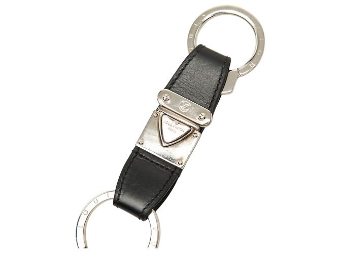 Portachiavi Valet Ring in pelle nera Louis Vuitton Nero - vista 3