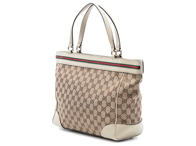 Gucci Mayfair Tote aus beigem GG Canvas - Ansicht 2