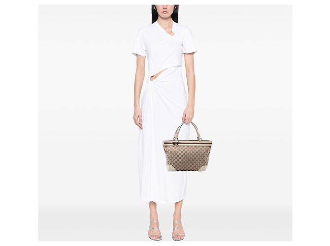 Gucci Mayfair Tote aus beigem GG Canvas - Ansicht 7