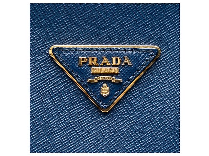 Prada Blue Large Saffiano Lux Galleria Double Zip Tote Blau - Ansicht 5