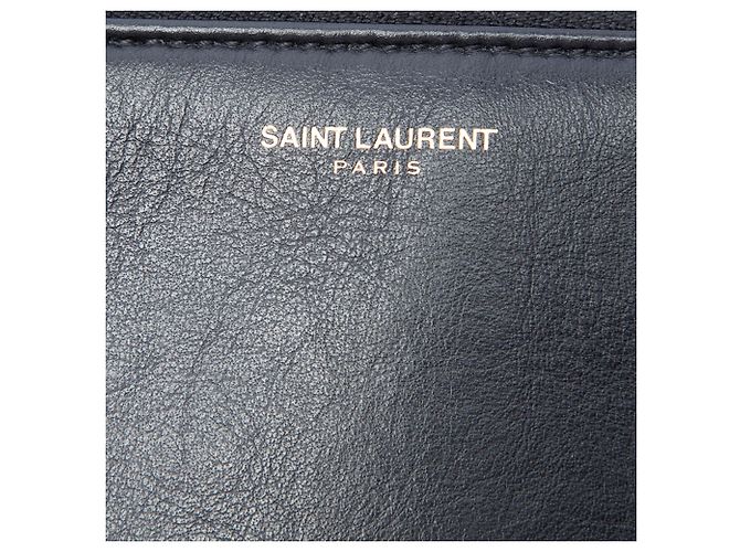 Borsa a tracolla Teen Monogram in pelle nera Saint Laurent Nero - vista 5