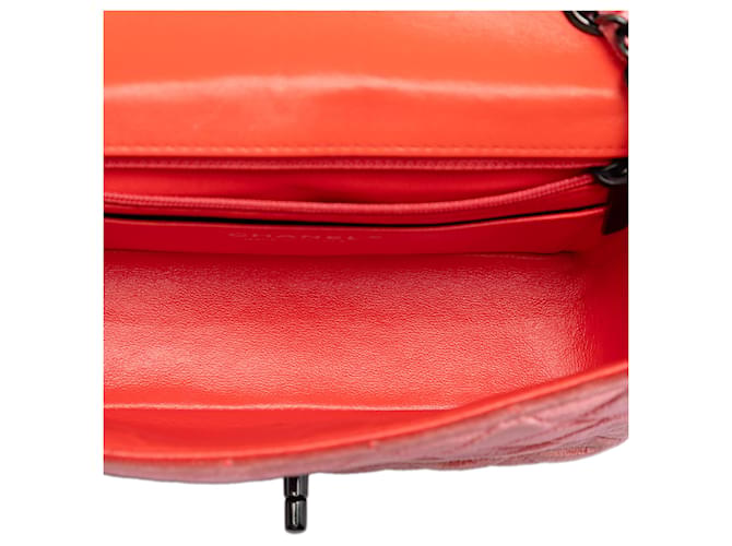 Chanel Orange Mini Rectangular Classic Velvet Single Flap Arancione Pesca - vista 4