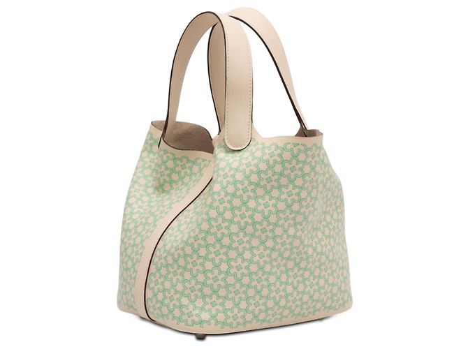 Hermès White Swift Lucky Daisy Picotin Lock 18 Blanc - vue 2