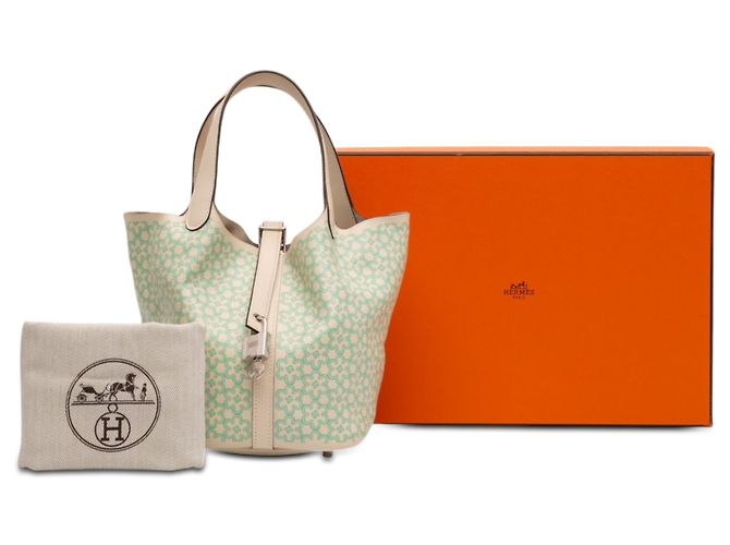 Hermès White Swift Lucky Daisy Picotin Lock 18 Blanc - vue 7