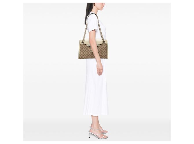 Borsa a tracolla Emily in tela GG beige di Gucci - vista 7