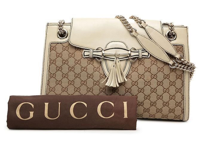 Borsa a tracolla Emily in tela GG beige di Gucci - vista 8
