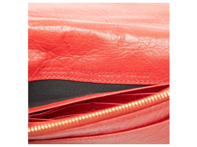 Portafoglio con catena Balenciaga Red Chevre Motocross Metallic Edge - vista 5