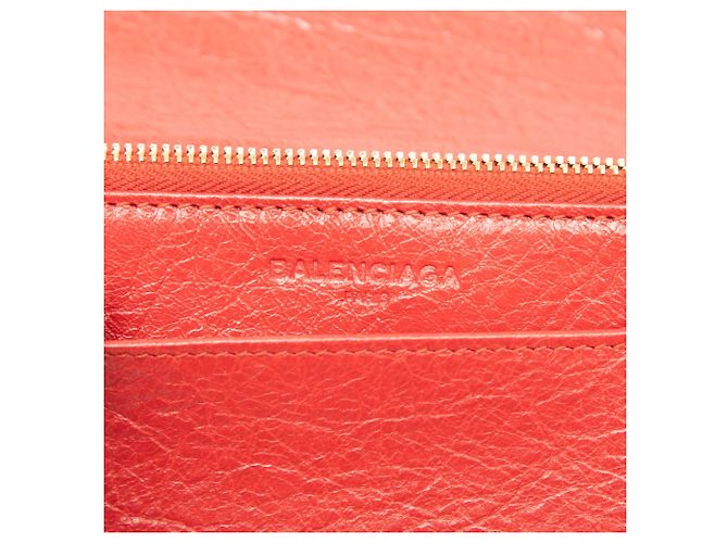 Portafoglio con catena Balenciaga Red Chevre Motocross Metallic Edge - vista 6