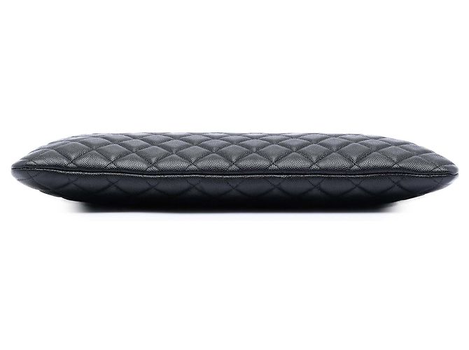 Chanel Black Large Quilted Caviar Boy O Case Clutch Nero - vista 3