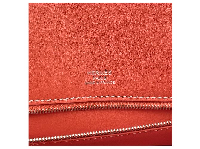 Hermès Orange Swift Birkin Shadow Retourne 25 Rosso Arancione - vista 5