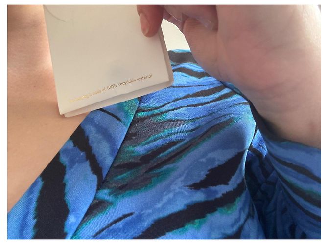 Diane von Furstenberg Midikleid Tie Dye Zebra Print Schwarz Blau Grün - Ansicht 8