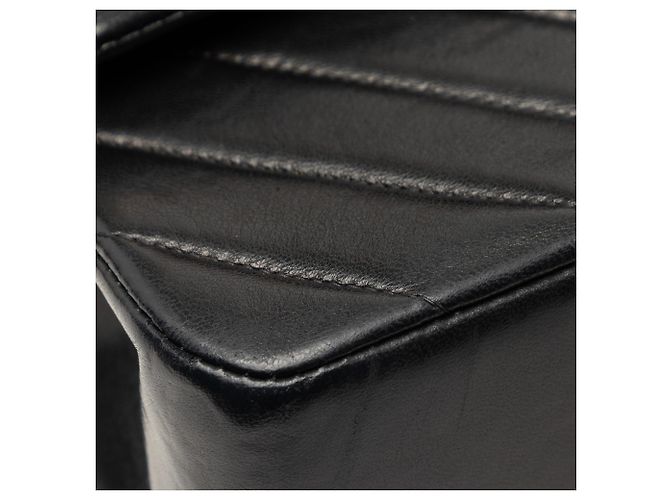 Chanel Black Medium Classic Chevron Lambskin Double Flap Nero - vista 7