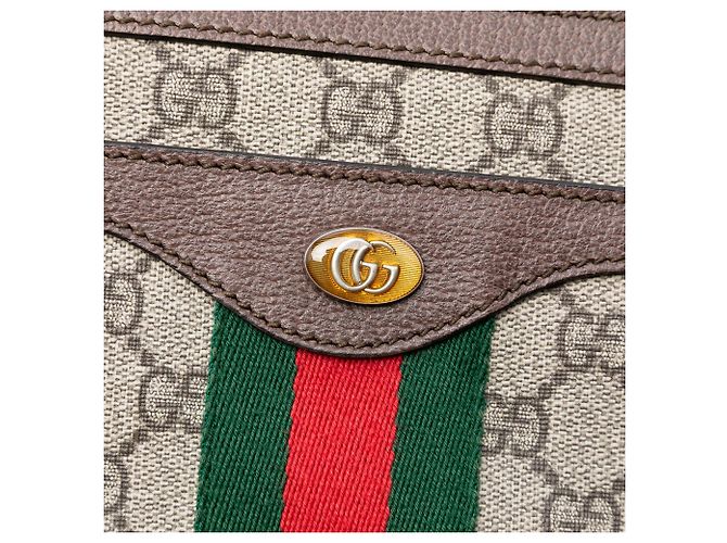 Gucci Beige Medium GG Supreme Web Ophidia Crossbody - vista 6